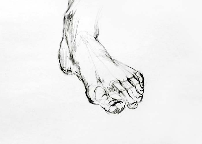 Pencil foot sketch